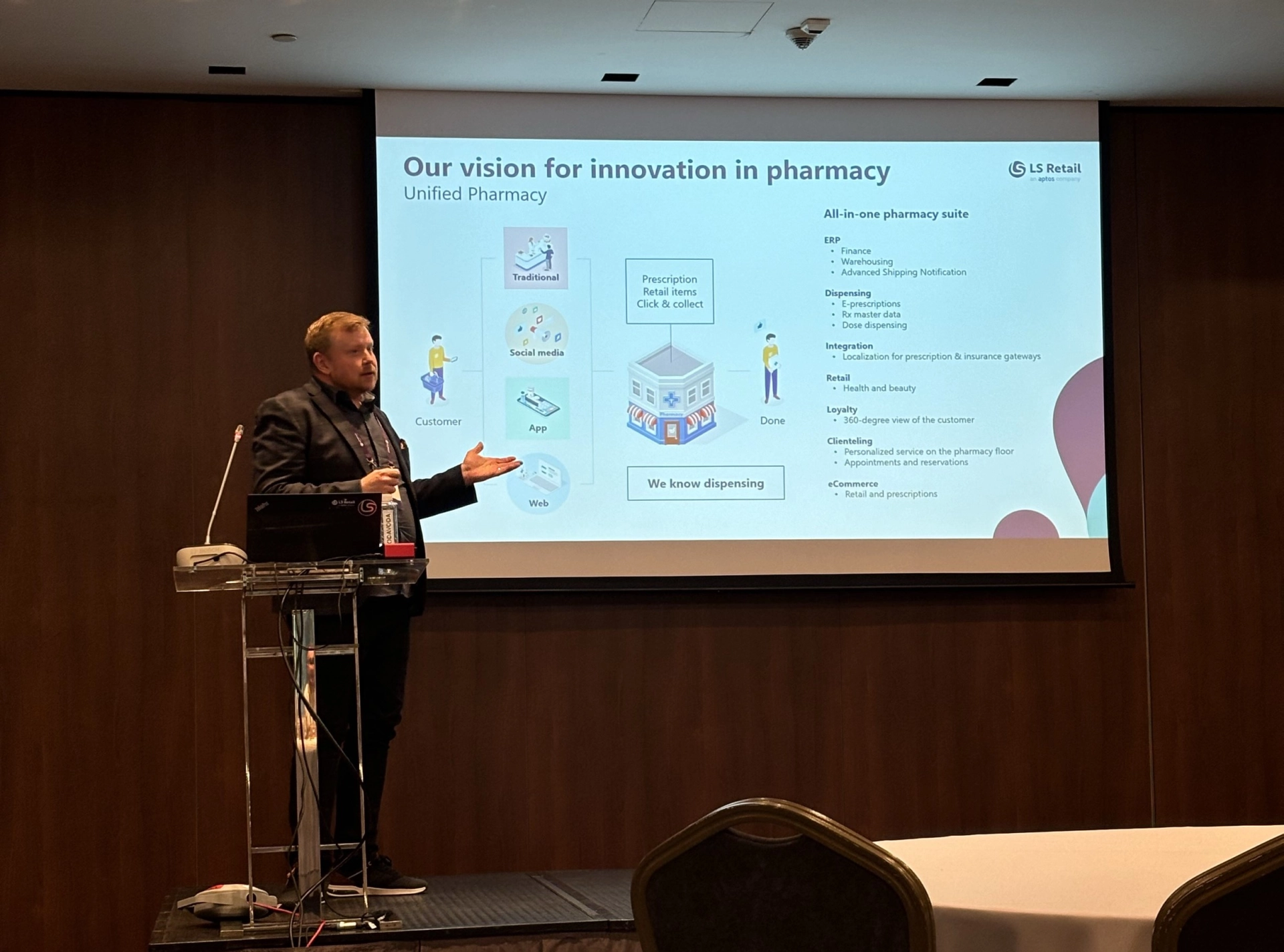 LS Retail Compass Europe 2024 presentation on LS Central for pharmacies and the latest upgrades